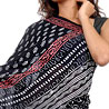 Daboo Print Black Cotton Malmal Saree