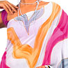 Saree in Chiffon in Off White with Black, Pink and Mustard