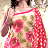 Embroided Red Crepe Saree