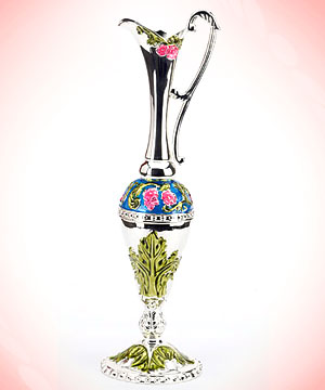 Delicately Carved Silver Plated Flower Vase