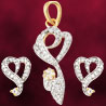 Handcrafted Pendant Set Studded with American Diamonds