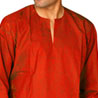 Brick Red Short Cotton Kurta for Men