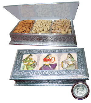 Antique Metal & Wooden Dryfruit Box - Small
