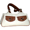 Handbag in Combo of White and Tan